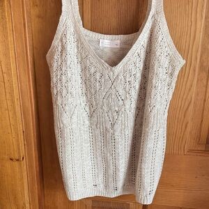 LC Lauren Conrad Cream Knit Tank Top